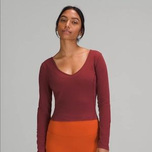 Like NEW Lululemon Align Long Sleeve MULLED WINE Size 6!